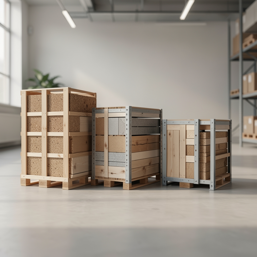 Tres soluciones de almacenamiento de diferentes materiales alineadas para comparar tamaños